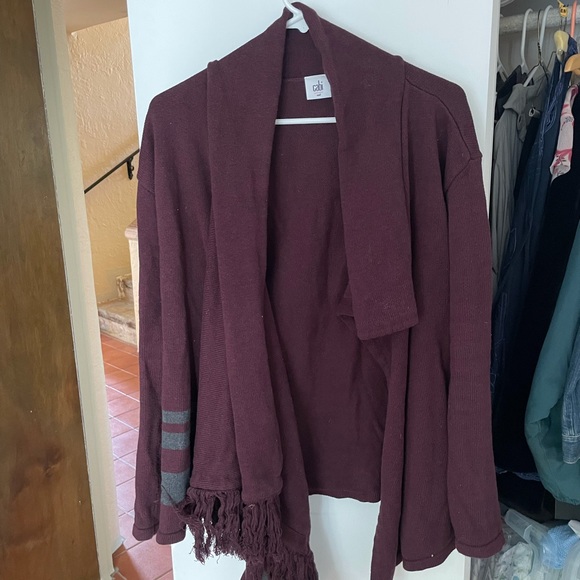 Cabi M fringe wrap sweater port - Picture 2 of 5